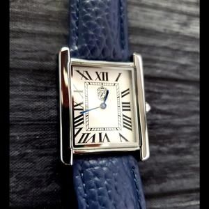 Pierre Lucerne 1888 Swiss Inspired Tank Watch Blue‎ Band